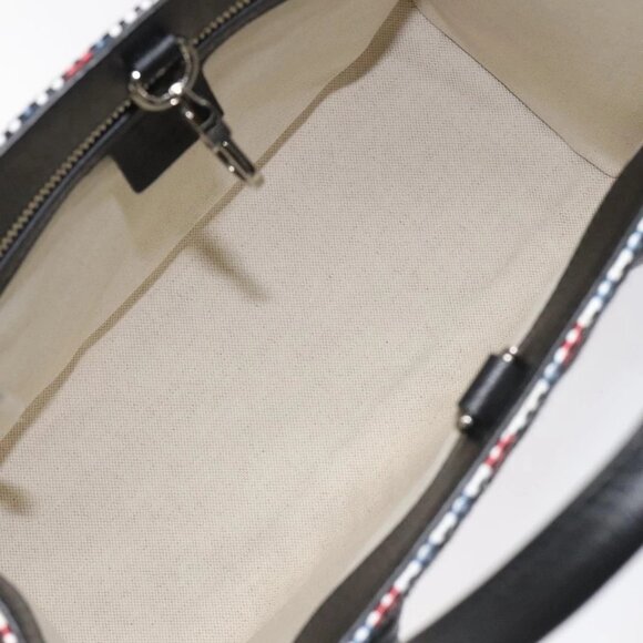 GUCCI Tote Bag Canvas Leather White Black Silver 659983 Auth MY189A - Picture 12 of 16